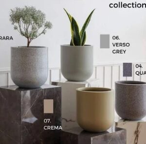 กระถางลายแกรนิตคอลเล็กชั่นทรงถ้วยชาญี่ปุ่น