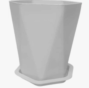 กระถางเหลี่ยม ขาว 5.5 นิ้ว