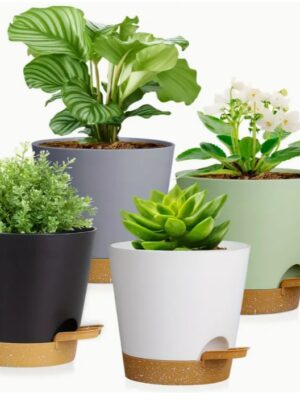 ชุดกระถางปลูกพืชที่สามารถรดน้ำเอง UOUZ 4 ชิ้น