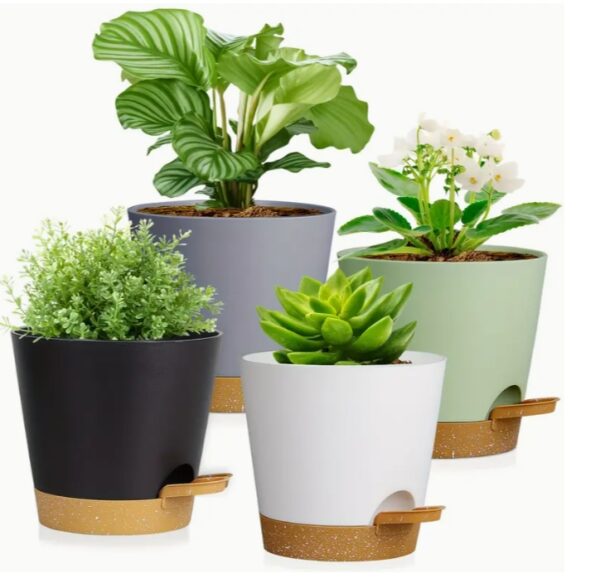 ชุดกระถางปลูกพืชที่สามารถรดน้ำเอง UOUZ 4 ชิ้น