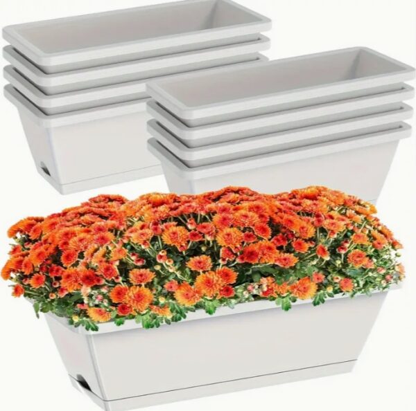 ชุดกระถางสี่เหลี่ยมขนาดใหญ่ 4 ชิ้น